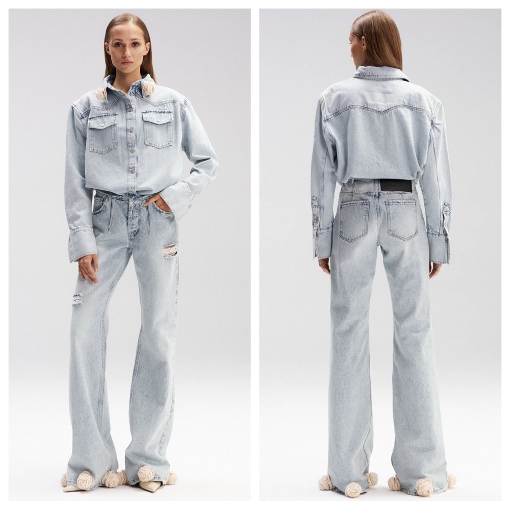 The Mannei Nula High Rise Flare Blue Jeans